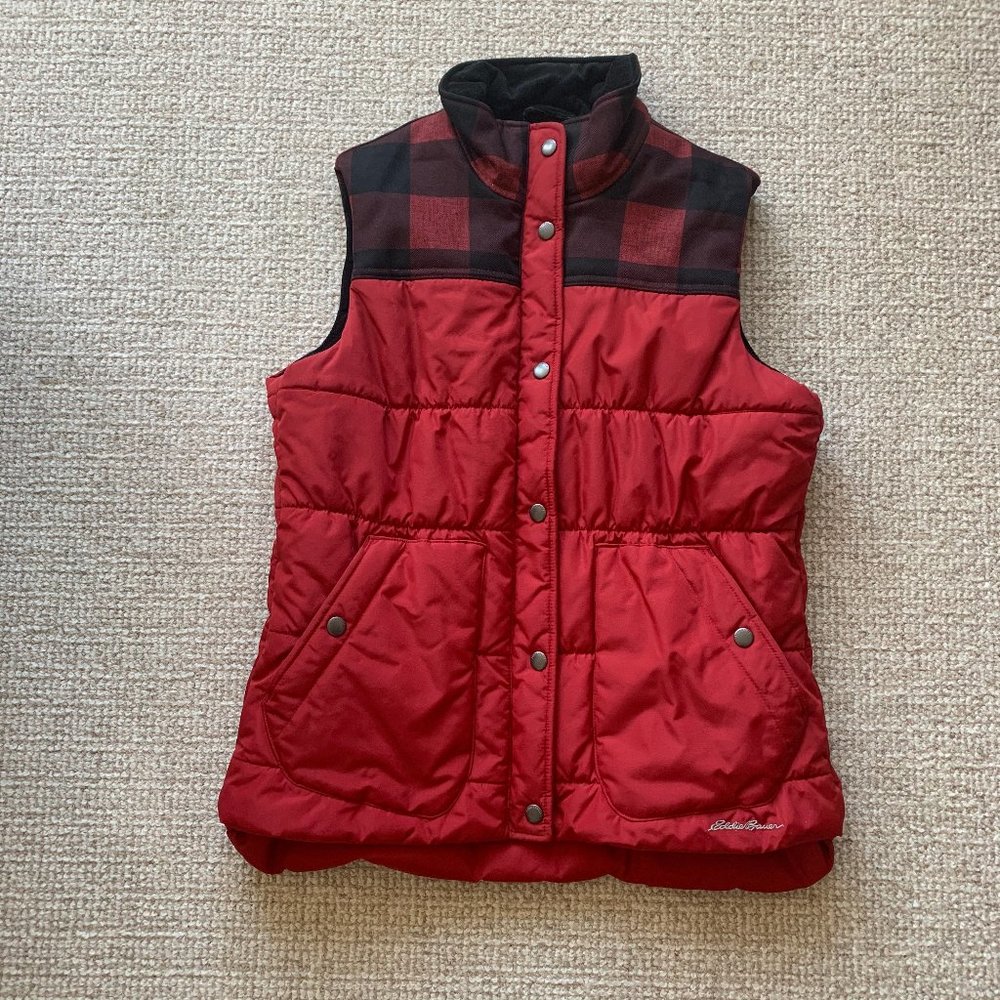 Women's Red Puffer Vest